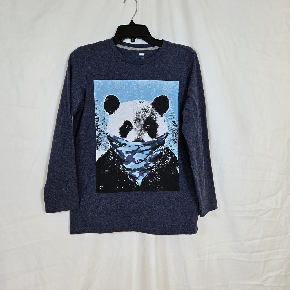 Old‎ Navy Boys Navy Panda Camouflage Bandana Graphic Long Sleeve Casual Tee XL